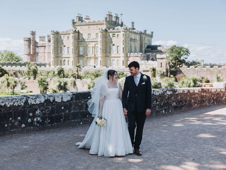 View of the stunning Culzean Castle and its surrounding greenery